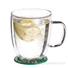 Cana de cafea cu borosilicat transparent rezistent la caldura